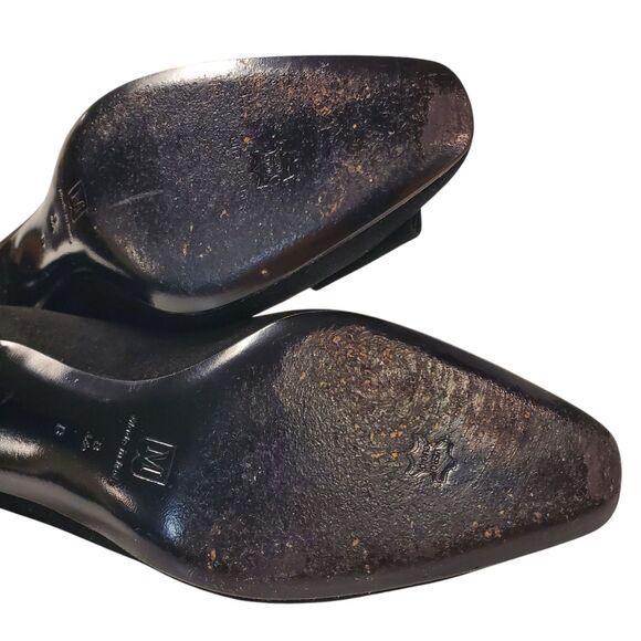 Vintage BRUNO MAGLI Shoes Womens 8.5 Black Velvet Pumps Bow Casual Formal A4729 - Picture 13 of 14
